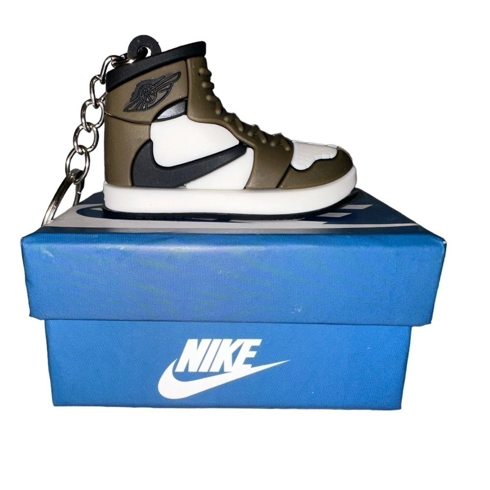 Air Jordan 1 High Top Nike Key Chain/ Bag Charm Grey, Black & White Comes w/box